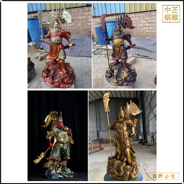 彩繪關公銅像
