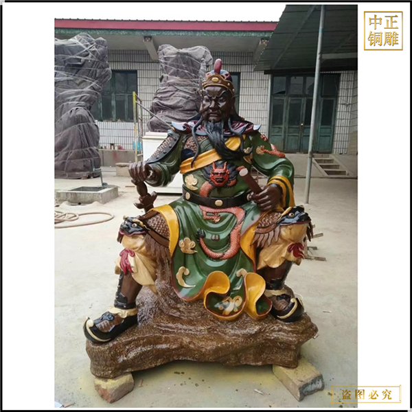 彩繪紅臉關(guān)公雕塑價格
